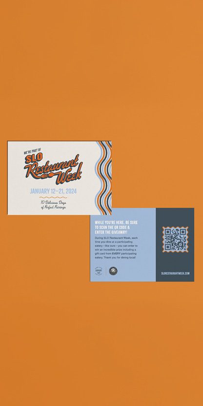 San Luis Obispo Restaurant Week Postcard